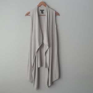 New York & Co Gray Sleeveless Cardigan Sweater